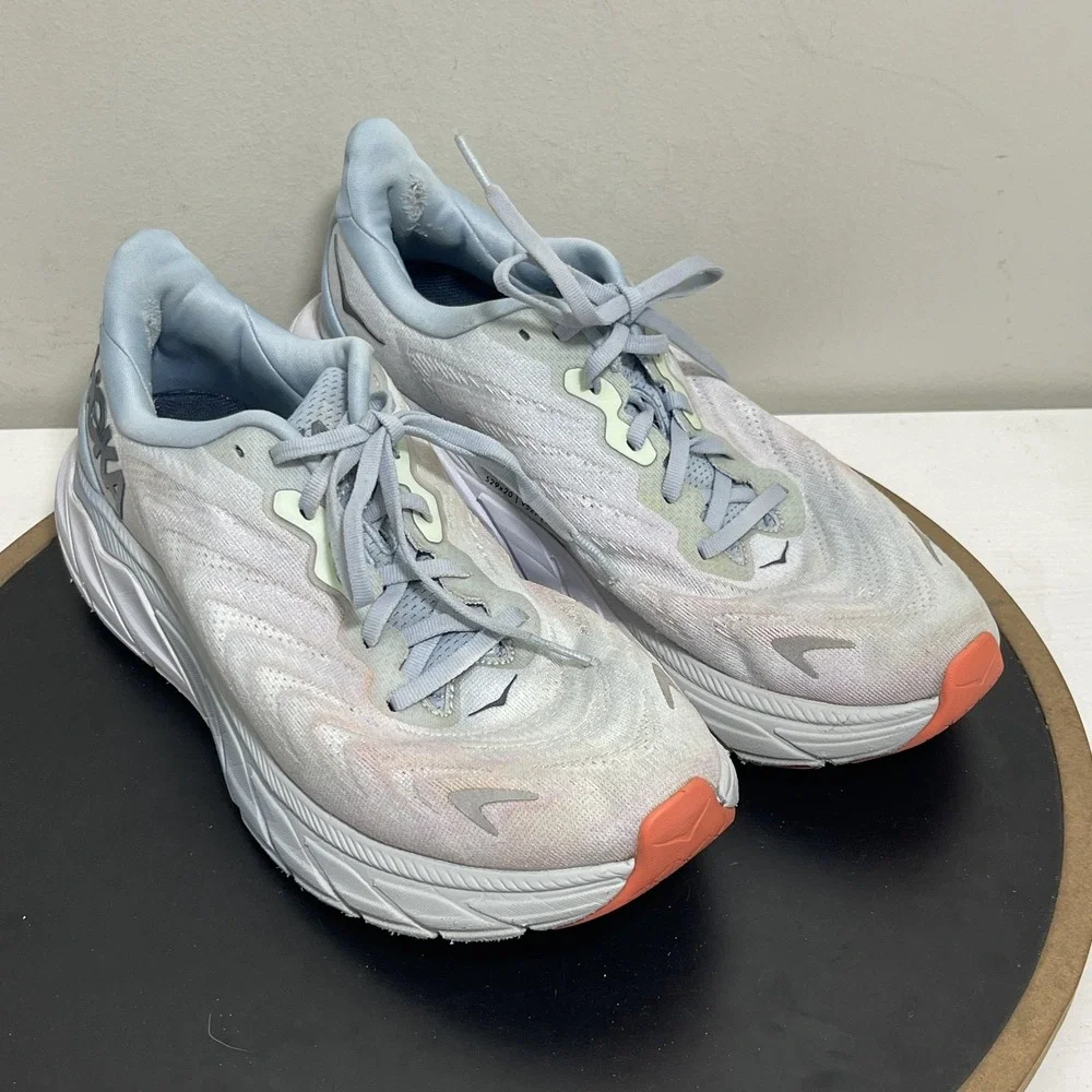 Hoka Arahi 6 Running Shoes Women 10.5 B Stability Blue Peach Sneakers Athleisure